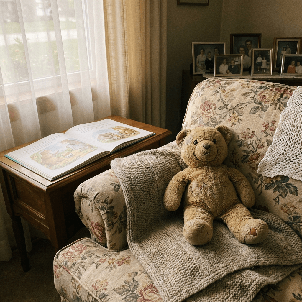 Grossmutter und Enkel lesen zusammen ein Buch